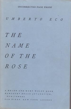 Bild des Verkäufers für The Name of the Rose zum Verkauf von Sawtooth Books, ABAA