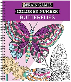 Immagine del venditore per Brain Games - Color by Number: Butterflies (Spiral Bound, Comb or Coil) venduto da BargainBookStores