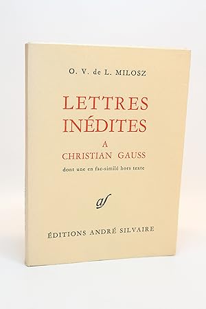 Imagen del vendedor de Lettres indites  Christian Gauss a la venta por Librairie Le Feu Follet