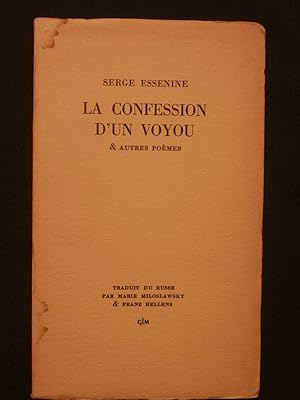 Imagen del vendedor de La confession d'un voyou & autres pomes a la venta por Tant qu'il y aura des livres