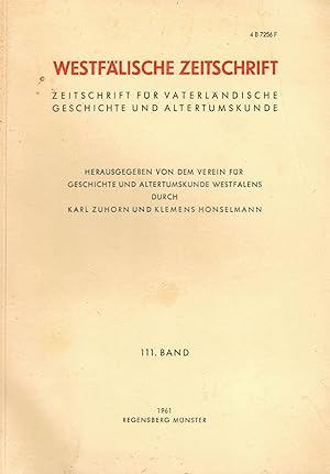 Seller image for Westflische Zeitschrift. 111. Band / 1961. Zeitschrift fr Vaterlndische Geschichte und Altertumskunde for sale by Paderbuch e.Kfm. Inh. Ralf R. Eichmann