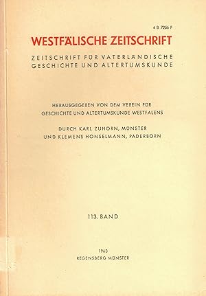 Seller image for Westflische Zeitschrift. 113. Band / 1963. Zeitschrift fr Vaterlndische Geschichte und Altertumskunde for sale by Paderbuch e.Kfm. Inh. Ralf R. Eichmann