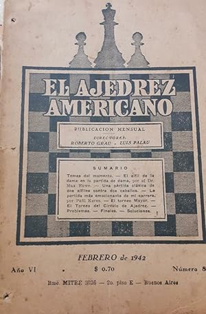 Bild des Verkufers fr El Ajedrez Americano, Nmero 81 - febrero de 1942, Ao VI, zum Verkauf von DEL SUBURBIO  LIBROS- VENTA PARTICULAR