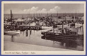 Bild des Verkufers fr AK Sassnitz auf Rgen, Fischerei-Hafen, umseitig handschriftlich 1951 datiert, ungelaufen zum Verkauf von GAENSAN Versandantiquariat