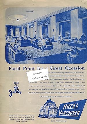 Hotel Vancouver Original Advertisement from 1946