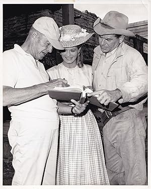 Seller image for The Last Challenge [The Pistolero of Red River] (Original photograph of Richard Thorpe, Angie Dickinson, and Glenn Ford on the set of the 1967 Western film) for sale by Royal Books, Inc., ABAA