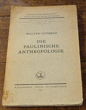 Imagen del vendedor de Die Paulinische Anthropologie a la venta por Tombland Bookshop