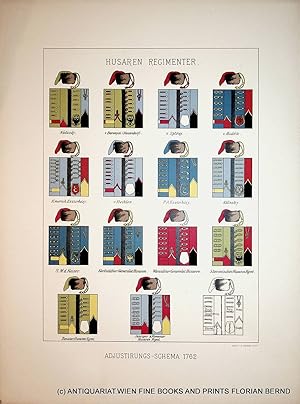 Österreich: Adjustirungs-Schema 1762 [für] Husaren-Regimenter