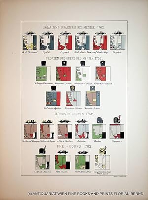 Österreich: Ungarische Infanterie; Croaten und Grenz Regimenter, Technische Truppen, Frei-Corps 1762