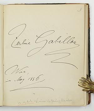 Bild des Verkufers fr Stammbuch der Grfin Maja Gallenberg mit 110 Eintragungen von namhaften Knstlern der Zeit, darunter Enrico Caruso, Richard Strauss und Gustav Meyrink. zum Verkauf von Antiquariat INLIBRIS Gilhofer Nfg. GmbH