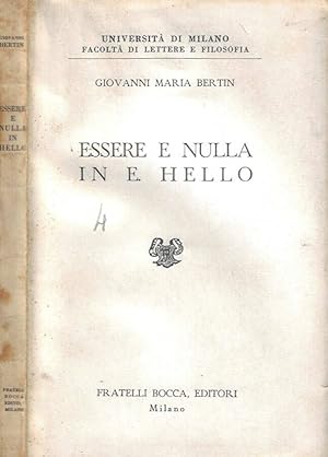 Bild des Verkufers fr Essere e nulla in E. Hello zum Verkauf von Biblioteca di Babele