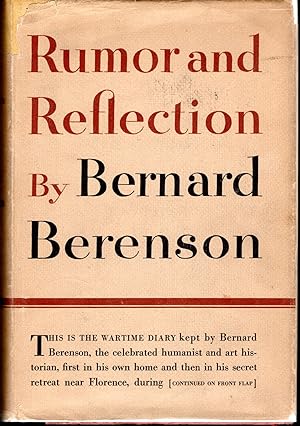 Seller image for Rumor and Reflection for sale by Dorley House Books, Inc.
