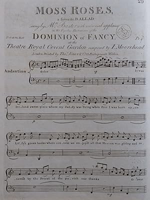 Seller image for MOOREHEAD I. Moss Roses Ballad Chant Piano ca1840 for sale by partitions-anciennes