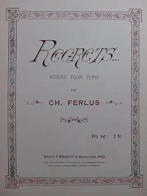 Seller image for FERLUS Charles Regrets Piano for sale by partitions-anciennes