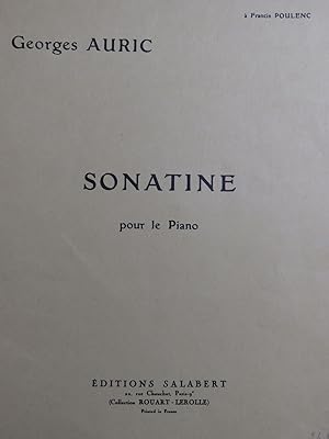 Seller image for AURIC Georges Sonatine Piano 1956 for sale by partitions-anciennes