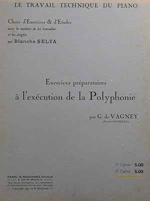 Immagine del venditore per DE VAGNEY G. Exercices Prparatoires Polyphonie No 2 Piano 1921 venduto da partitions-anciennes