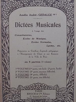 Bild des Verkufers fr GEDALGE Amlie Andr Dictes Musicales 3e Volume 1923 zum Verkauf von partitions-anciennes