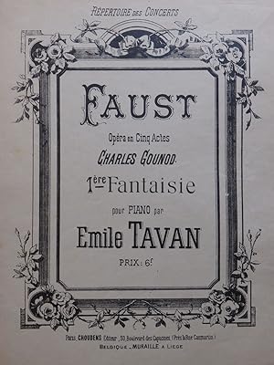 Seller image for TAVAN Emile Faust Fantaisie No 1 Piano for sale by partitions-anciennes