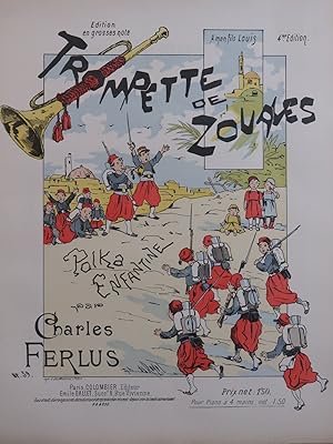 Seller image for FERLUS Charles Trompette de Zouaves Polka Piano 4 mains ca1895 for sale by partitions-anciennes