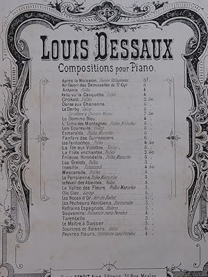 Seller image for DESSAUX Louis Le Derby Galop Piano 4 mains XIXe for sale by partitions-anciennes