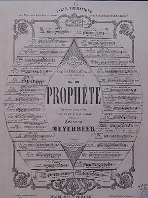 Immagine del venditore per MEYERBEER G. Le Prophte No 18 Chant Piano ca1849 venduto da partitions-anciennes