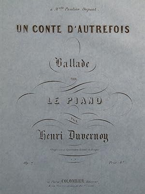 Bild des Verkufers fr DUVERNOY Henri Un Conte d'Autrefois Piano ca1850 zum Verkauf von partitions-anciennes