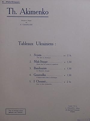 Seller image for AKIMENKO Th. Mak-Steppe Piano 1926 for sale by partitions-anciennes