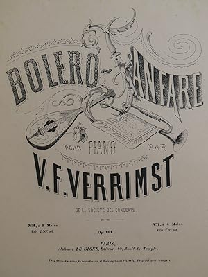 Imagen del vendedor de VERRIMST V. F. Bolero Fanfare Piano 4 mains ca1880 a la venta por partitions-anciennes