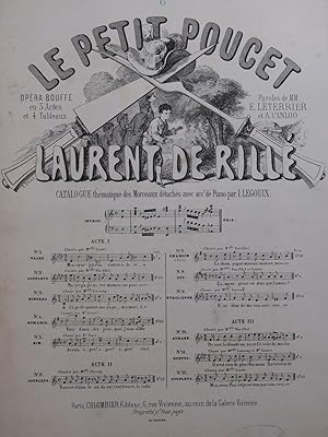 Seller image for DE RILL Laurent Le Petit Poucet No 8 Chant Piano ca1870 for sale by partitions-anciennes