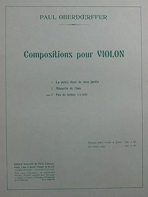 OBERDOERFFER Paul Pas de Bottes Violon Piano ca1925