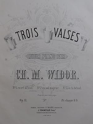 Seller image for WIDOR Ch. M. Valse No 1 op 11 Piano ca1880 for sale by partitions-anciennes