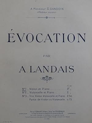 LANDAIS A. Évocation Violon Piano 1908