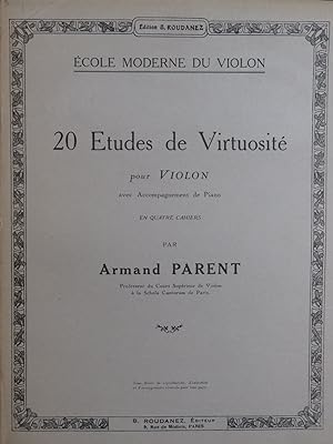Image du vendeur pour PARENT Armand Etudes de Virtuosit Cahier No 3 Violon Piano 1927 mis en vente par partitions-anciennes