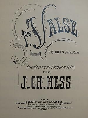 Seller image for HESS J. Ch. Valse No 1 Piano 6 mains 1950 for sale by partitions-anciennes