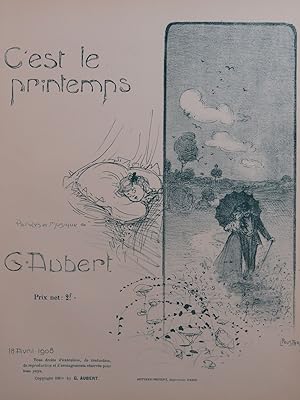 Bild des Verkufers fr AUBERT Gaston C'est le Printemps Pousthomis Piano Chant 1909 zum Verkauf von partitions-anciennes