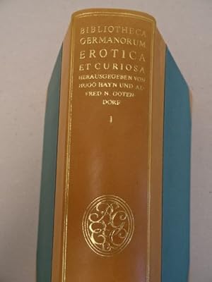 Bild des Verkufers fr (Herausgeber). Bibliotheca Germanorum Erotica & Curiosa. Verzeichnis der gesamten deutschen erotischen Literatur mit Einschlu der bersetzungen, nebst Beifgung der Originale. Nachdruck. Bnde 1-8 (von 9) in 8 Bnden. Hanau u. Main, Mller & Kiepenheuer, 1968. Gr.-8. Orig.-Halblederbnde mit goldgeprgten Rcken (Band II-VIII original in Papier verpackt). zum Verkauf von Antiquariat Daniel Schramm e.K.