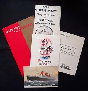 LOT OF EPHEMERA FROM THE CUNARD CRUISE SHIPS R.M.S. MAURETANIA, R.M.S. QUEEN ELIZABETH, AND R.M.S...