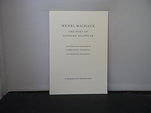 Seller image for The Delos Press - Prospectus for Henri Michaux The Poet of Supreme Solipsism A new essay with a poetic tribute by Lawrence Durrell for sale by Provan Books