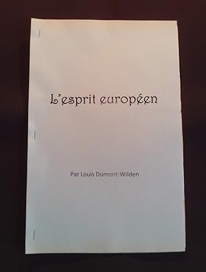 Imagen del vendedor de L'esprit europen a la venta por Librairie Ancienne Zalc