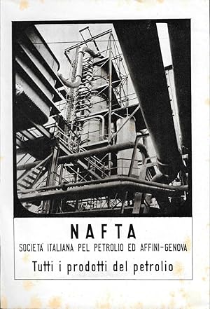 Image du vendeur pour Nafta tutti i prodotti del petrolio/Aspirina Bayer. Advertising 1942 fronte retro mis en vente par libreria biblos