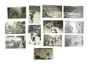 Collection of Twelve Real Photo Postcards of the Running of the Bulls in Spain