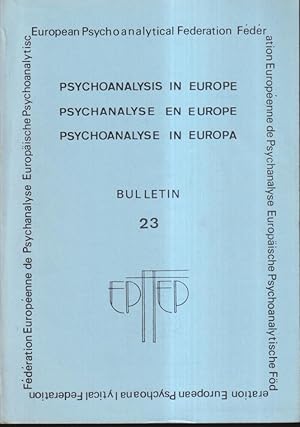 Immagine del venditore per Psychanalyse en Europe. - Bulletin 23 venduto da PRISCA