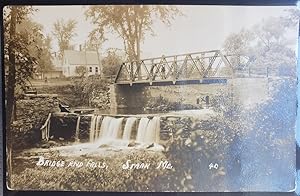 Real Photo Post Card: "Bridge and Falls, Starke, ME., 40"