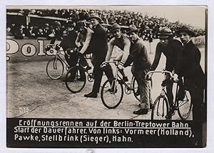 "Eröffnungsrennen auf der Berlin-Treptower Bahn" - Fahrrad Fahrsport Sport Radsport Berlin Trepto...