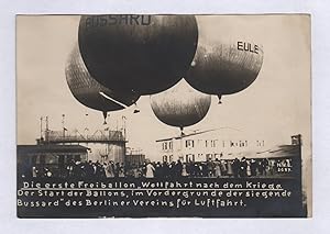 "Die erste Freiballon "Wettfahrt nach dem Kriege" - Luftfahrt Ballon aviation Ballooning Berlin