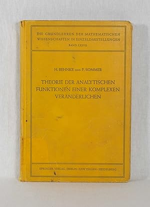 Bild des Verkufers fr Theorie der analytischen Funktionen einer komplexen Vernderlichen. (= Die Grundlehren der Mathematischen Wissenschaften, Band 77). zum Verkauf von Versandantiquariat Waffel-Schrder