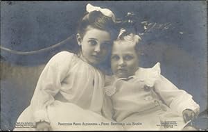 Ansichtskarte / Postkarte Prinzessin Marie Alexandra und Prinz Berthold von Baden als Kinder
