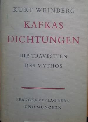 Imagen del vendedor de Kafkas Dichtungen a la venta por Herr Klaus Dieter Boettcher