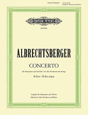 Bild des Verkufers fr Alto Trombone Concerto in B Flat (Edition for Alto Trombone and Piano) : For Alto Trombone and Strings zum Verkauf von AHA-BUCH GmbH