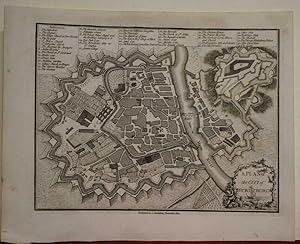 Mapa antiguo siglo XIX Würzburg Alemania 1800